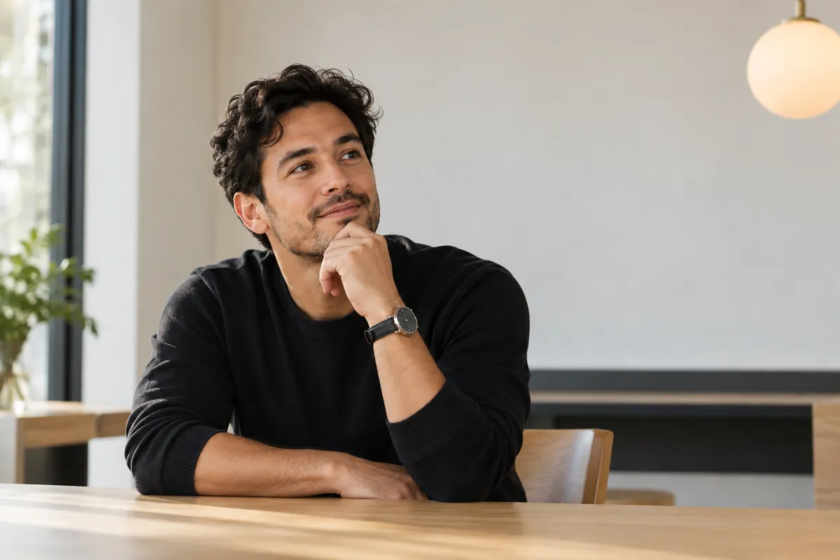 Agency owner thinking at a table